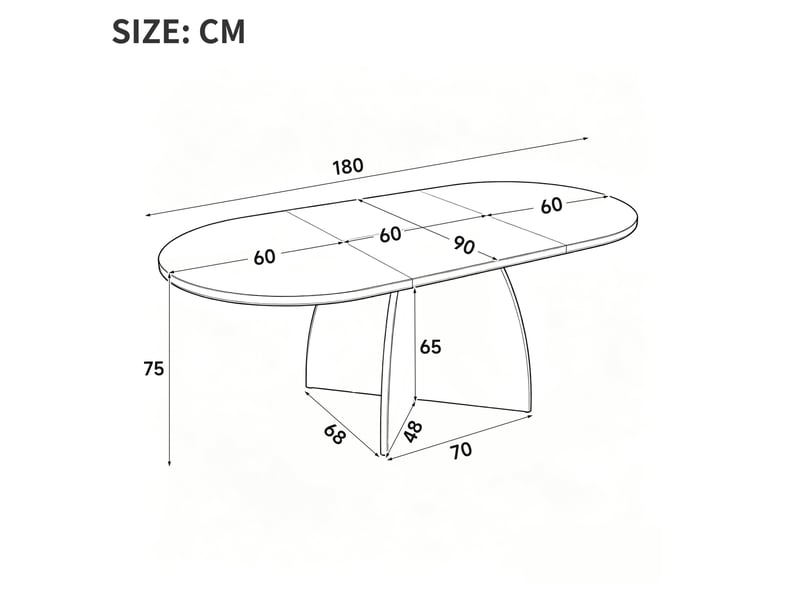 Table à manger extensible 120180 x 90 cm 6 à 8 personnes homvra - Conforama E