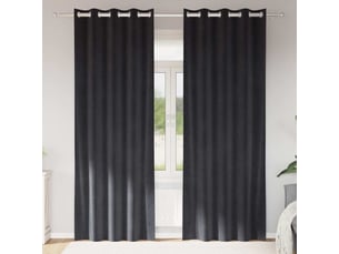 Lot de 2 rideaux, rideaux de fenêtre gris foncé 140 x 260 cm velours cf44073