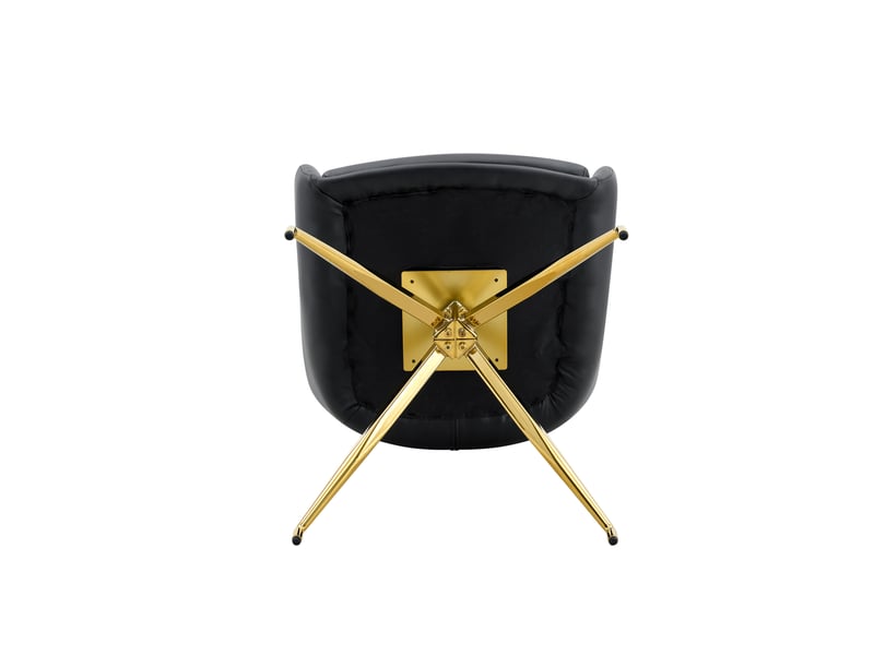  Lot de 2 chaises de salle à manger 49x50x85 cm pivotantes 360°, noir+doré, fauteuil de table, pour cuisine, structure métallique+pu  - Conforama E