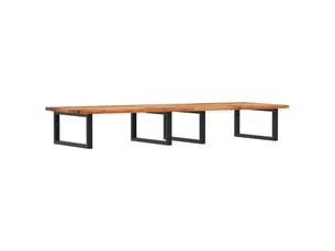 Étagère de vasque | étagère murale acier et bois massif d'acacia shl5268