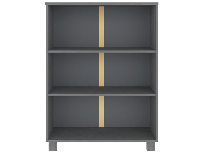  Bibliothèque, meuble de rangement salon hamar gris foncé 85x35x112 cm bois de pin massif  - Conforama C