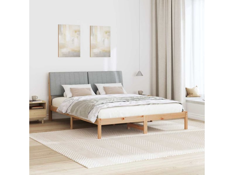  Lit double- lit adulte -  cadre de lit avec tête de lit marron 150 x 200 cm pin massif  - Conforama C