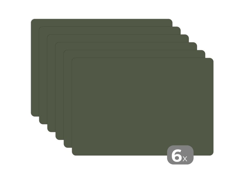  Sets de table vert - couleur unie - vert olive lot de 6 dessous de plat 45x30  - Conforama A