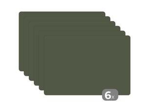 Sets de table vert - couleur unie - vert olive lot de 6 dessous de plat 45x30