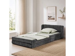 Lit simple 90x200 cm MAISENTIEL   coloris gris
