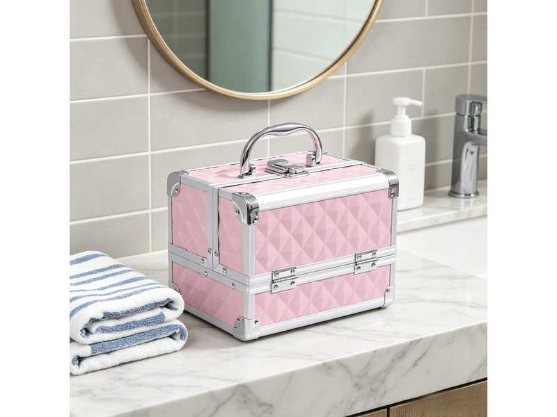  Mallette de maquillage pratique avec rangement, valise cosmétique portable  - Conforama E