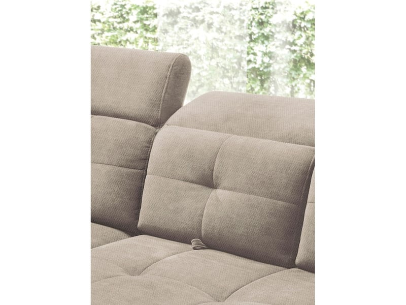  Canapé d'angle beige 5 places angle gauche ressorts ondulés inferno  - Conforama C