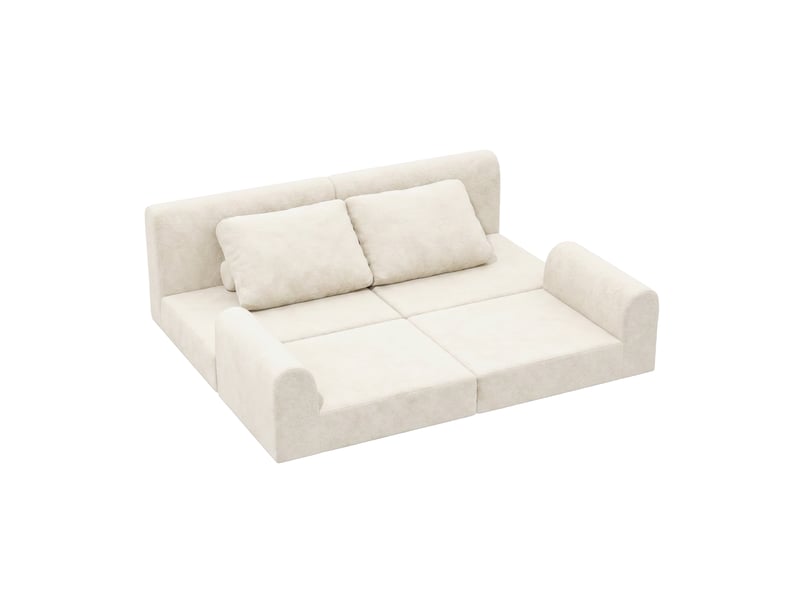  Canapé convertible beige deux places en mousse à mémoire de forme, fauteuil convertible en lit pour salon, chambre ou petit espace  - Conforama W