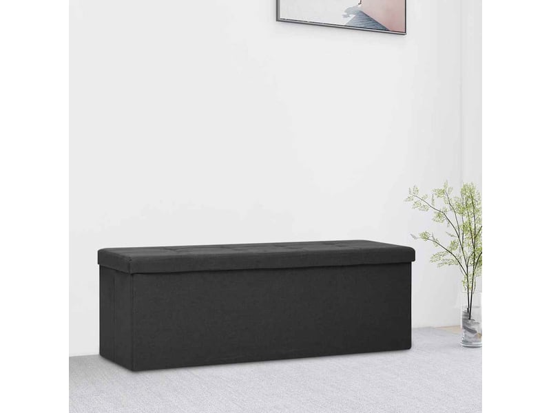  Banc chambre, banc de rangement pliable noir faux lin  - Conforama B