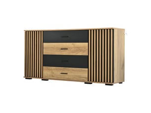Buffet 2 porte(s) 4 tiroir(s) SWEIKO - 140 cm coloris noir