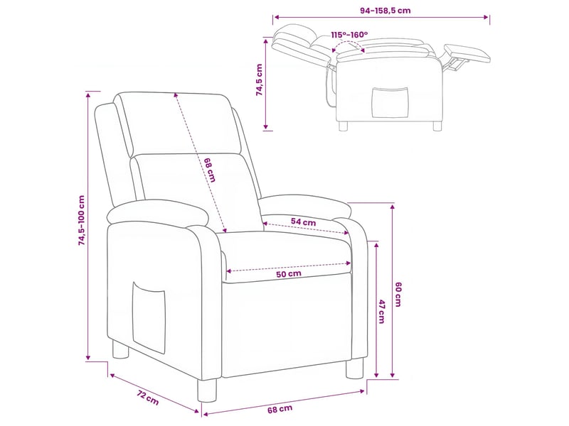  Vidaxl fauteuil inclinable vert foncé tissu  - Conforama C