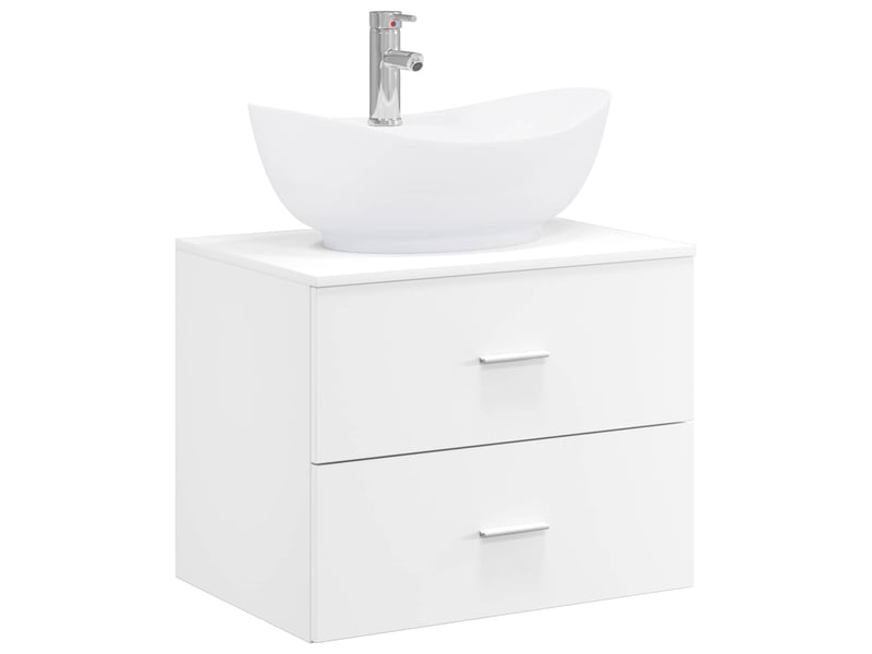  Ensemble de mobilier de salle de bain blanc bois d'ingénierie cf64584  - Conforama A