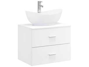 Ensemble de mobilier de salle de bain blanc bois d'ingénierie cf64584