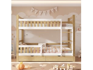 Lit superposé 2x90x200 cm <strong>REDOM</strong> <strong></strong> coloris bicolore