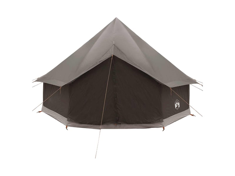 Tente tipi, tente de camping 6 personne marron gris polyester et acier - Conforama E