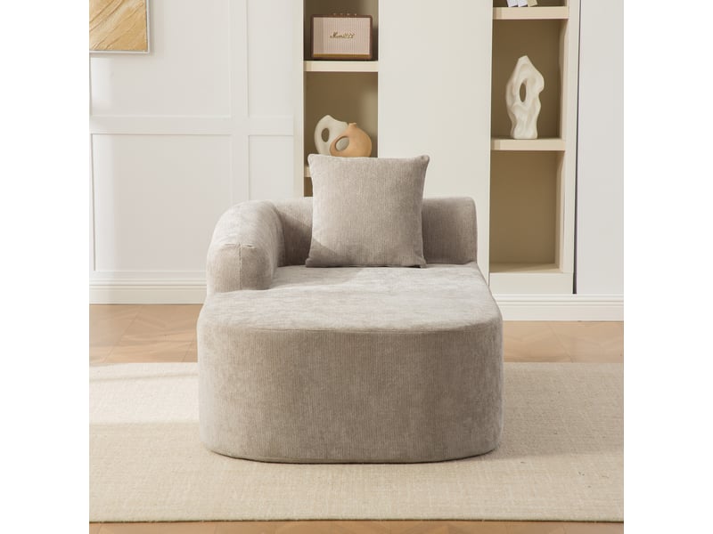 Canapé modulable en tissu chenille gris avec coussin, design contemporain pour salon et pièce principale - Conforama W