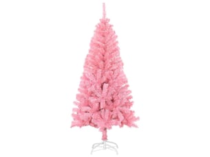 Sapin de noël - arbre de noël artificiel avec support rose 150 cm pvc