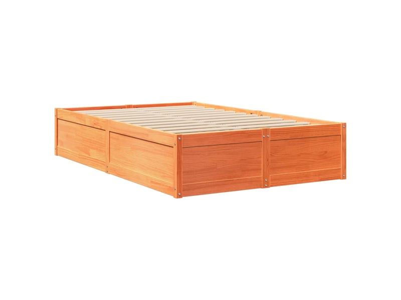  Lit double- lit adulte -  cadre de lit sans matelas  marron 120x200cm bois pin massif  - Conforama B