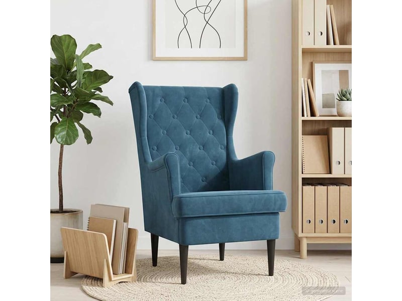  Vidaxl fauteuil bleu velours  - Conforama B