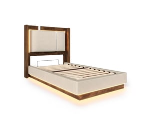 Lit coffre 90x200 cm C-DEGAYUN coloris beige