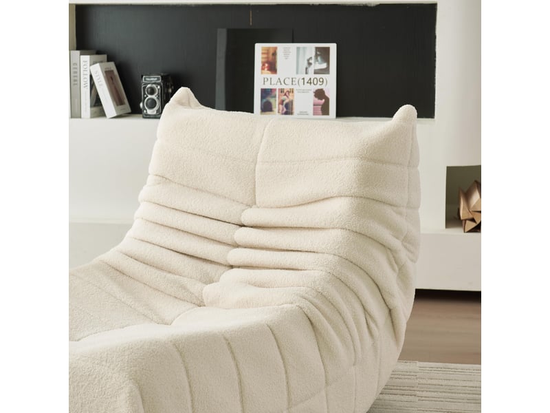  Fauteuil de sol avec dossier xxl beige evryae  - Conforama E