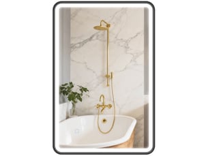 Miroir de salle de bain led avec cadre en aluminium noir 90x60 cm