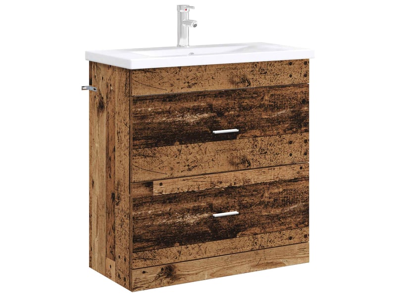  Meuble sous lavabo de salle de bain, commode bois ancien shl2860  - Conforama C