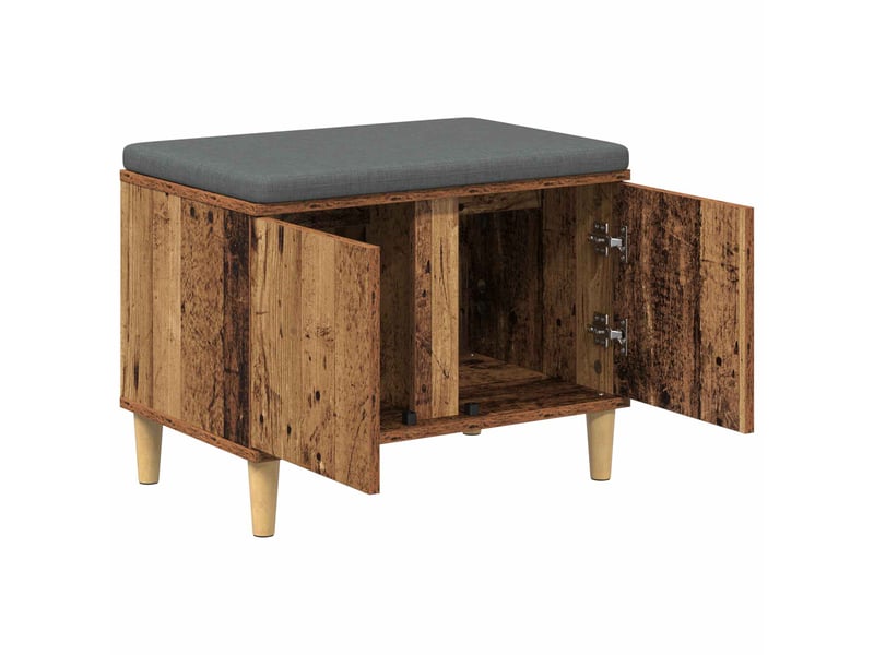 Banc d'entrée, banc interieur avec coussin bois ancien 60x38x46 cm shl21812  - Conforama E