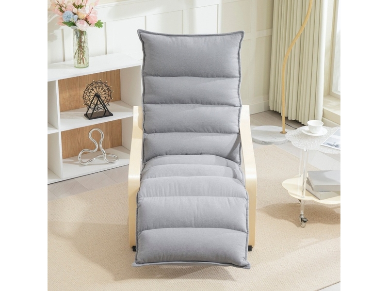  Fauteuil à bascule modenvie avec repose-jambes réglable 67 x 93-114 x 105 cm aspect velours gris clair  - Conforama D
