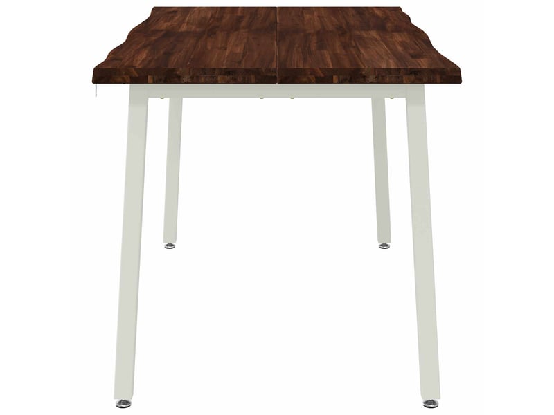  Table à manger moderne 140x80x75 cm bois d'acacia massif marron foncé et blanc  - Conforama E