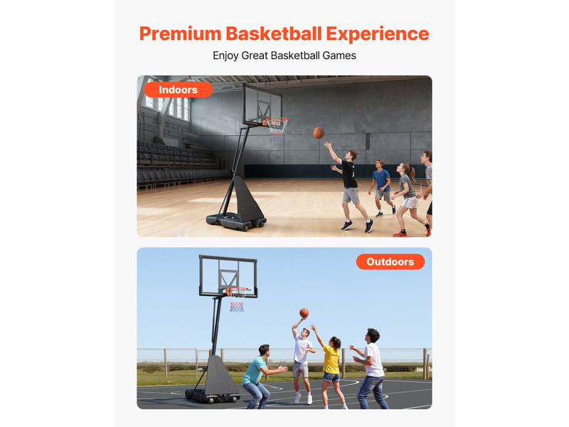  Vevor panier de basket-ball sur pied avec roues réglable en hauteur 3,05 m  - Conforama B