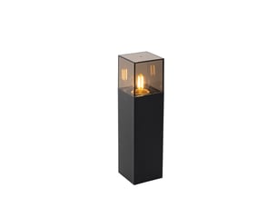 Lampadaire d'extérieur noir avec abat-jour fumé 30 cm - denmark