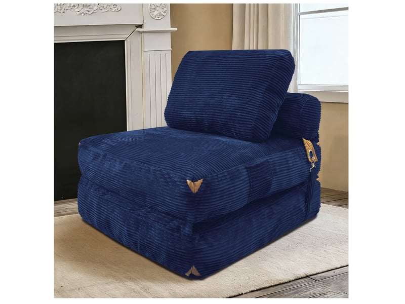  Canapé lit pliant 1 place compact bleu evryae  - Conforama B