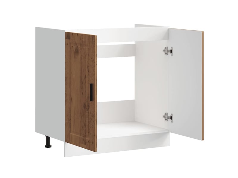  Meuble de cuisine, meuble bas pour évier vieux bois bois ingénierie  - Conforama E