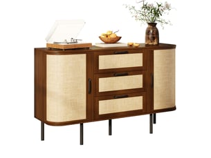 Buffet 2 porte(s) 3 tiroir(s) ULEVR - 120 cm coloris bois foncé