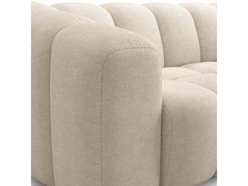 Canapé capitonné 3 places en tissu chenille beige - belleville Belleville - Conforama E