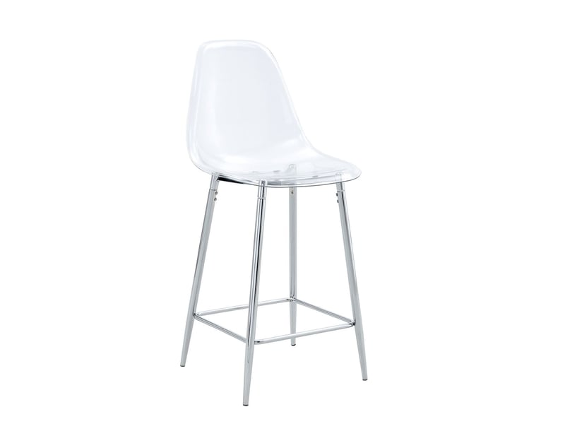  Chaise de cuisine structure métal chaise repas transparente finition argent or noir design moderne usage bar  - Conforama A