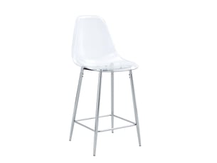 Chaise de cuisine structure métal chaise repas transparente finition argent or noir design moderne usage bar