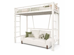 Lit mezzanine 90x200 cm MODENUIT coloris blanc