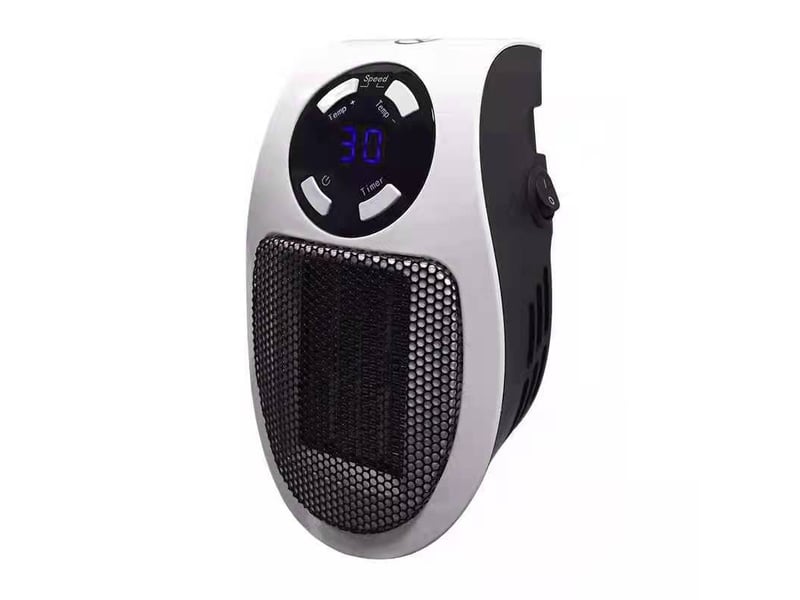 Chauffage soufflant, chauffage d'appoint portable à économie d'énergie avec thermostat et minuterie, ensemble de deux pièces, 500 w, blanc - hrc0004581ly HRC0004581LY - Conforama E