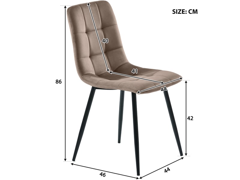  Ensemble table et 4 chaises 140x80x75 cm effet marbre blanc et velours marron  - Conforama D