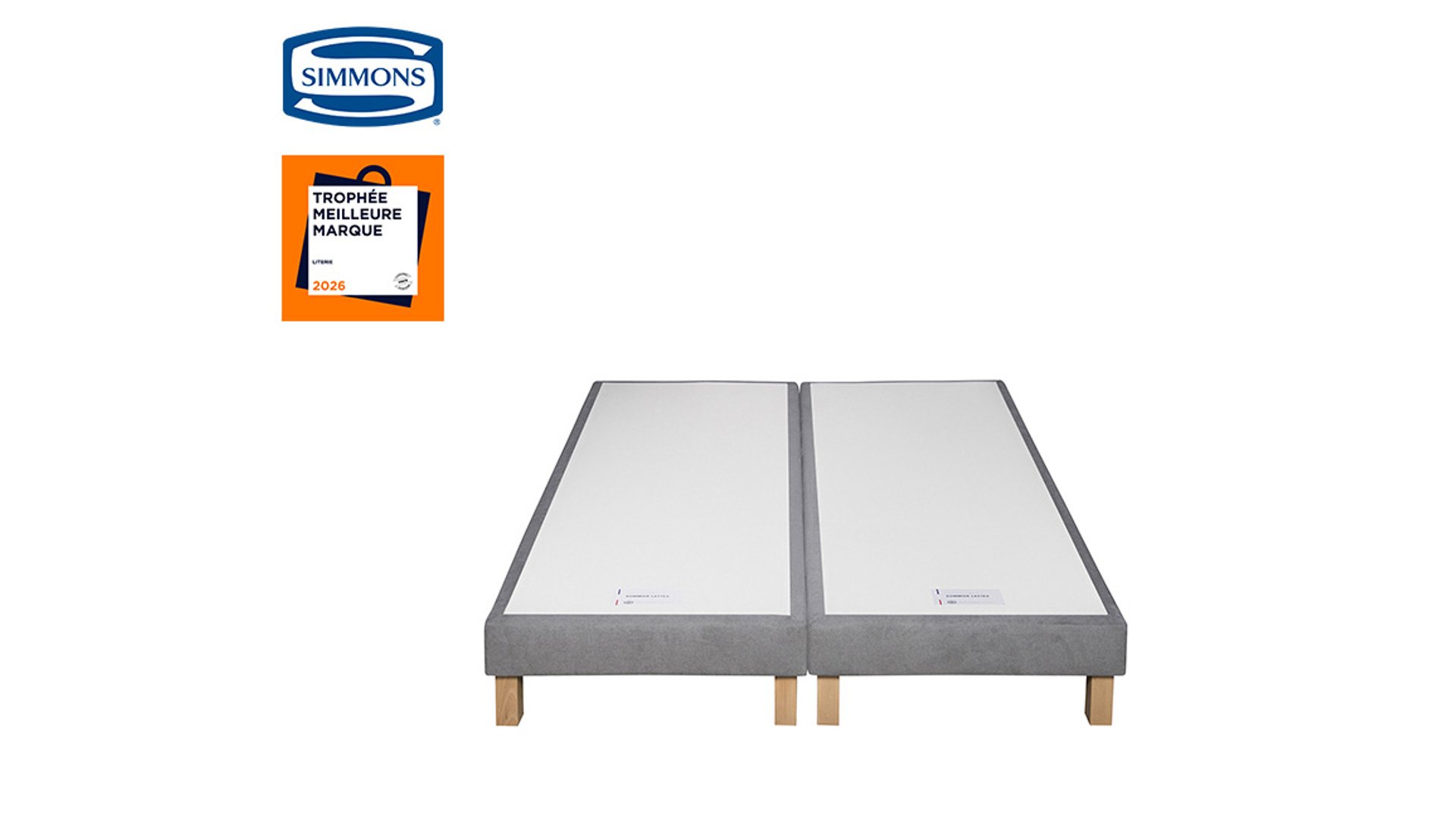 SOMMIER TAPISSIER 2X90X200 CM SIMMONS PARURE blanc Conforama