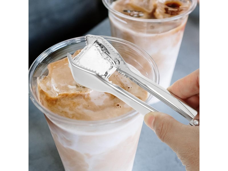Pince à glace pour glaçons argenté en acier inoxydable 304 épais surface miroir et ressort antidérapant pince multifonction pour bars et restaurants NO Commercial reference - Conforama D