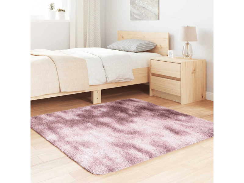  Tapis shaggy à poils longs navarra rose poudré 120x120 cm - comfortxl 4102865 - Conforama C