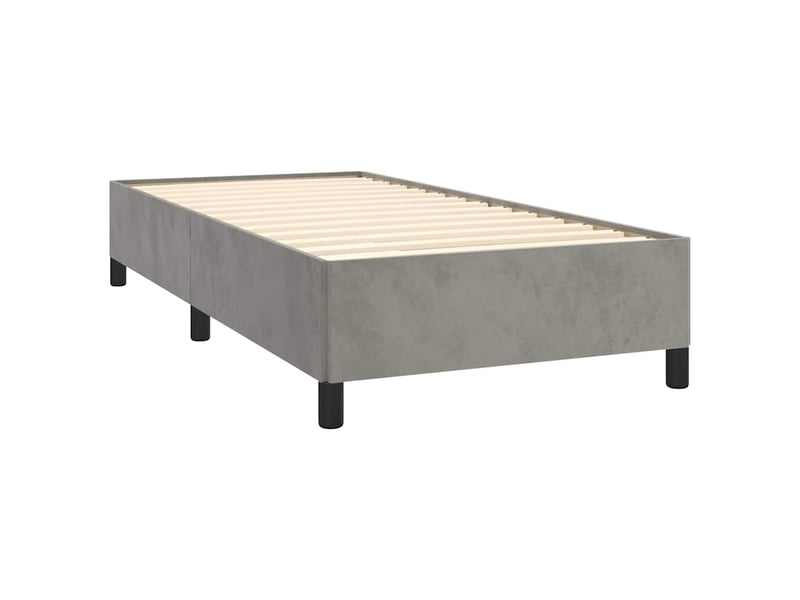  Lit simple- lit adulte -  cadre de lit sans matelas gris clair 100x200 cm velours  - Conforama C