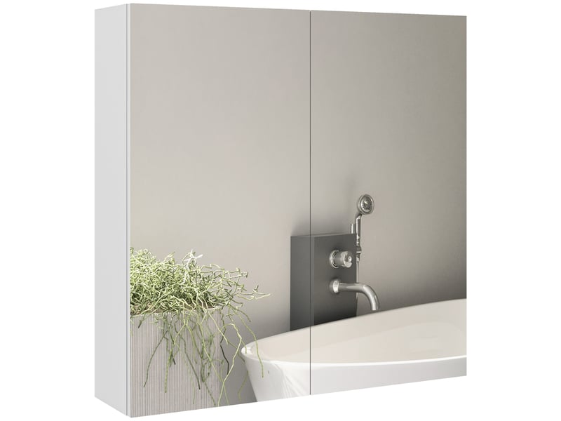  Armoire de toilette murale 2 portes miroir blanc 60 x 15 x 60 cm  - Conforama B