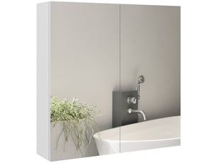 Armoire de toilette murale 2 portes miroir blanc 60 x 15 x 60 cm