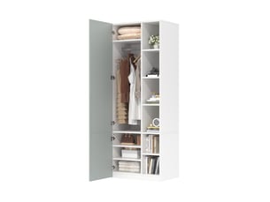 Armoire 70x50x200 cm avec tringle et 10 espaces de rangement gris