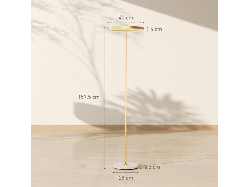  Lampadaire moderne doré avec éclairage à intensité variable (3 niveaux) et interrupteur au pied  - Conforama E
