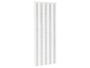 Rideau anti-insectes, moustiquaire en chenille gris clair et blanc cf43437
